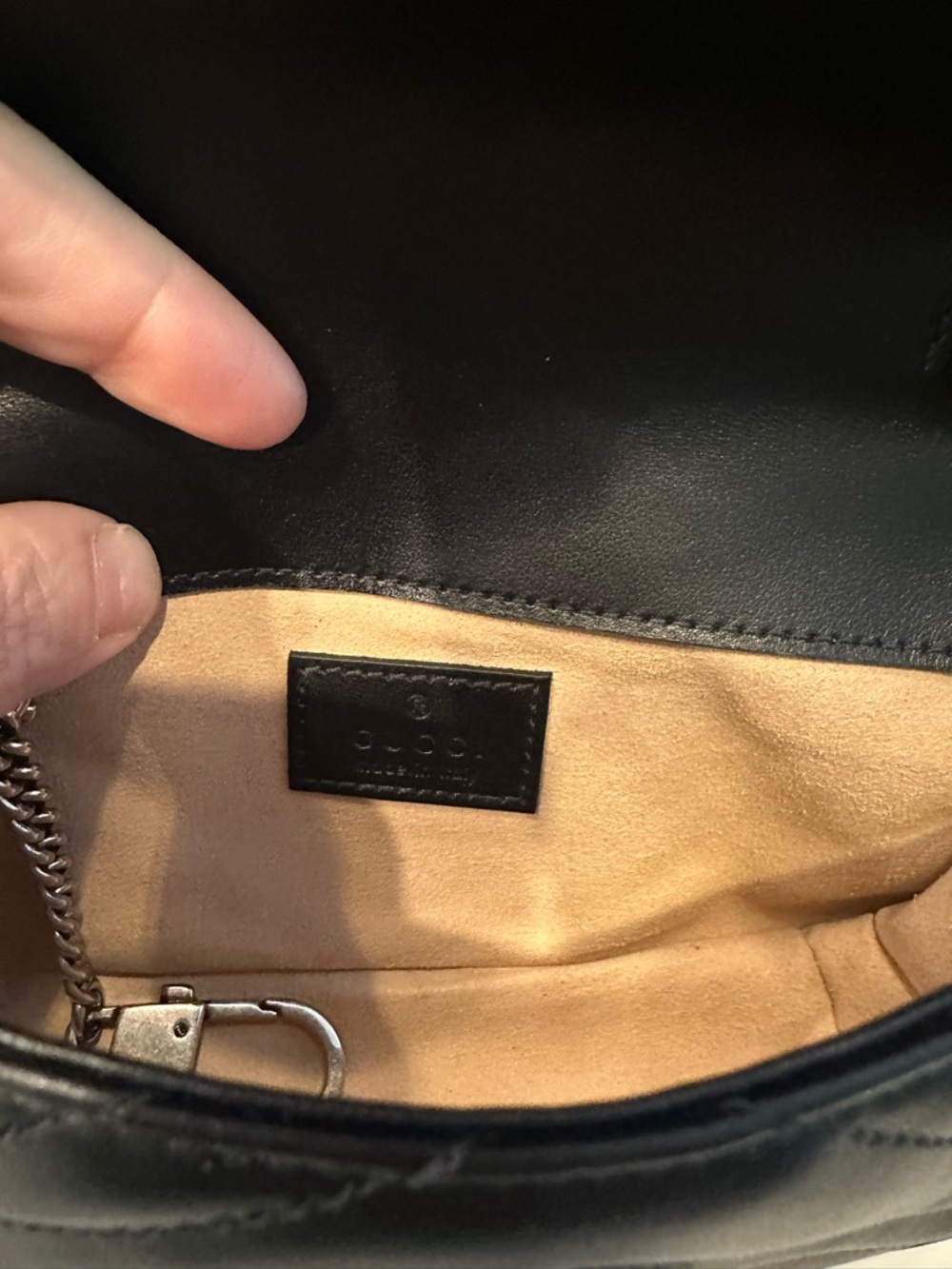 Gucci Black GG Marmont Mini Chain Bag - Picture 9 of 16